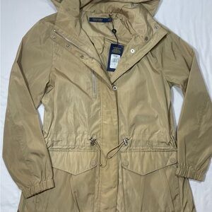 RALPH LAUREN POLO GOLF Beige Windbreaker Rain Jacket Top Women’s Small (P) NWT